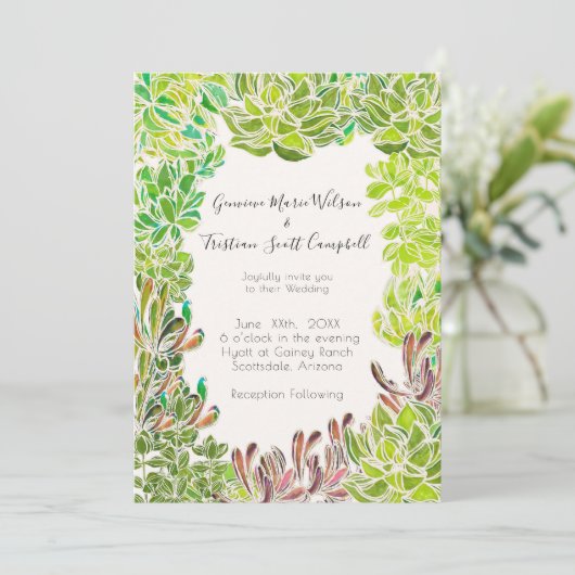 Desert Theme Bruiloft  uitnodiging (Staand voorkant)