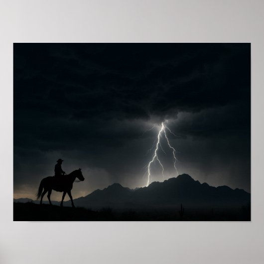 Desert Thunderstorm Poster - Lightning Strike (Voorkant)