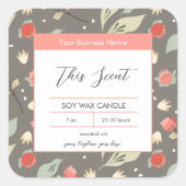 Désert Tropical Abstraits Feuilles Étiquette bougi (Devant)