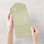 Desert Vibes Bruiloft Cactus Motif ID1019 All In One Uitnodiging (Afscheurbaar)
