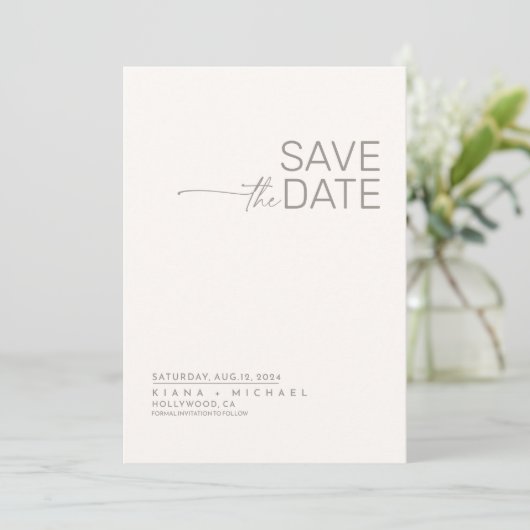 Desert Vibes Bruiloft Ivoor Verticaal ID1019 Save The Date (Staand voorkant)
