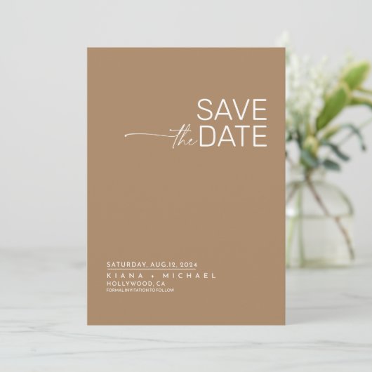 Desert Vibes Bruiloft Verticale ID1019 Save The Date (Staand voorkant)