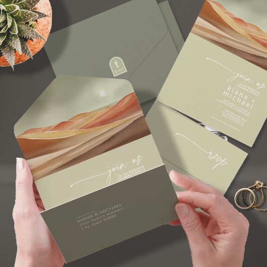 Desert Vibes Landschap Bruiloft ID1019 All In One Uitnodiging