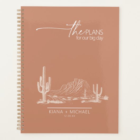 Desert Vibes Landschap Bruiloft Terra Cotta ID1019 Planner (Voorkant)
