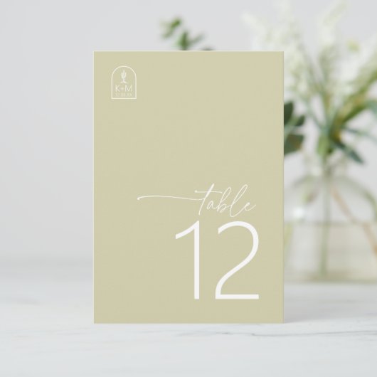 Desert Vibes Trouwtafel Nummer Sage ID1019 Kaart (Staand voorkant)