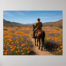 Desert Wildflowers Greeting Card - Spring Western Poster