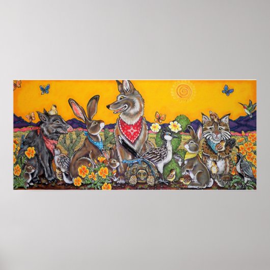 Desert Wildlife Poster humoristique du sud-ouest (Devant)