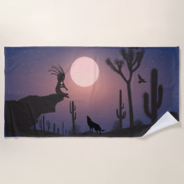 Desert Wolf Arizona Kokopelli Beach Towel Strandlaken