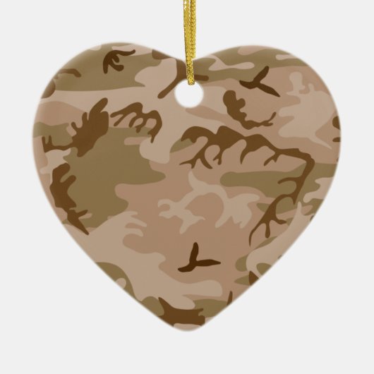Desert Zand Camouflage Heart Ornament (Voorkant)