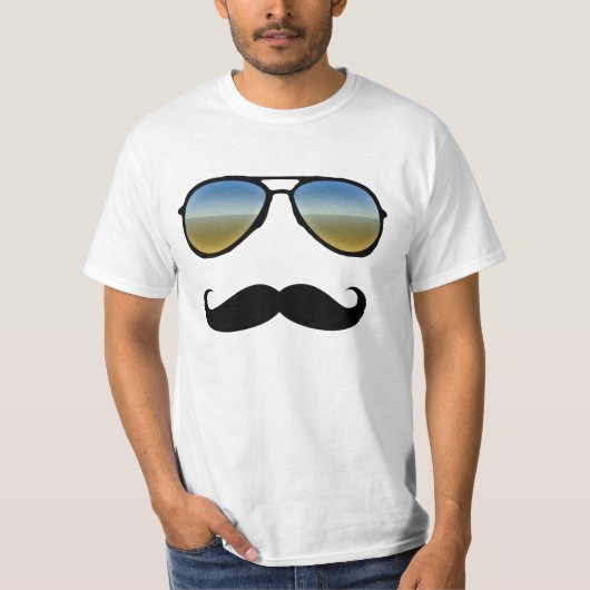 Desert Zonnebril Vermomming Mustache T-shirt (Voorkant)