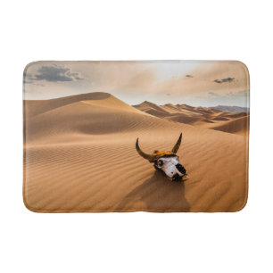 Deserts Cow Skull Rippled Sand Dunes Badmat