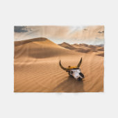 Deserts | Cow Skull Rippled Sand Dunes Fleece Deken (Voorkant (Horizontaal))