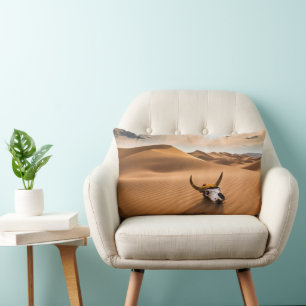 Deserts Cow Skull Rippled Sand Dunes Kussen