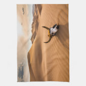 Deserts | Cow Skull Rippled Sand Dunes Theedoek (Verticaal)