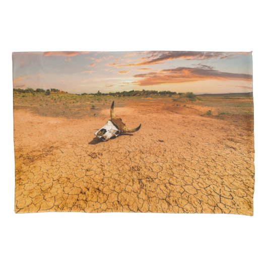 Deserts | Desert with Cow Skull Kussensloop (Voorkant)