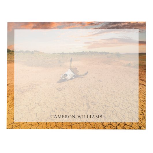Deserts | Desert with Cow Skull Notitieblok (Voorkant)