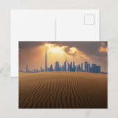 Deserts | Dubai's Skyline View from Sand Dune Briefkaart (Voorkant / Achterkant)