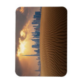 Deserts Dubai's Skyline View from Sand Dune Magneet (Verticaal)