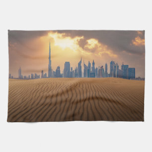 Deserts Dubai's Skyline View from Sand Dune Theedoek