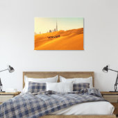 Deserts Dubai's Skyline View with Camels Canvas Afdruk (Insitu (Slaapkamer))