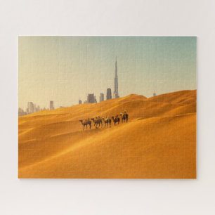 Deserts Dubai's Skyline View with Camels Legpuzzel