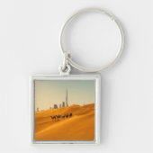 Deserts Dubai's Skyline View with Camels Sleutelhanger (Voorkant)
