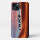 Deserts Man & Camels in the Sand Dunes iPhone Hoesje (Achterkant)