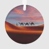 Deserts Man & Camels in the Sand Dunes Ornament (achterkant)