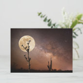 Deserts Saguaro Cactus With Birds in Desert Bedankkaart (Staand voorkant)