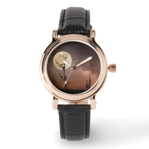 Deserts Saguaro Cactus With Birds in Desert Horloge