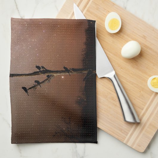 Deserts Saguaro Cactus With Birds in Desert Theedoek (Quarter Fold)