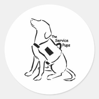 DeServicePups-Stickers Ronde Sticker