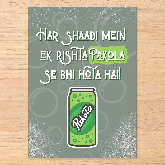 Desi Bruiloft Acryl Uitnodigingen (Voorkant)