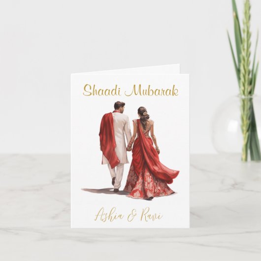 Desi Bruiloft Gefeliciteerd Kaart (Voorkant)