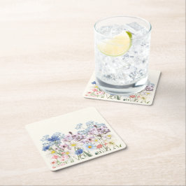 Desi Floral Vierkante Kartonnen Onderzetter