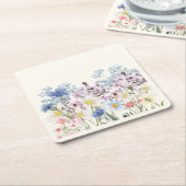 Desi Floral Vierkante Kartonnen Onderzetter (Schuin)