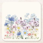 Desi Floral Vierkante Kartonnen Onderzetter (Voorkant)