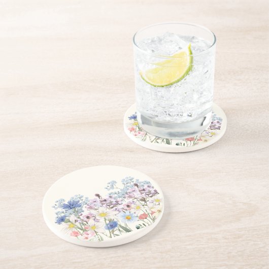 Desi Floral Zandsteen Onderzetter (Zijkant)