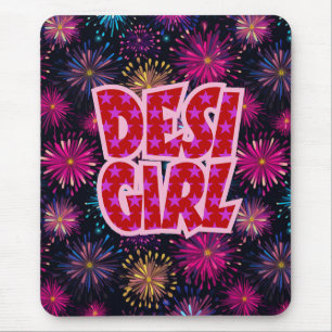 Desi Girl Kleurrijk Vuurwerk Muismat
