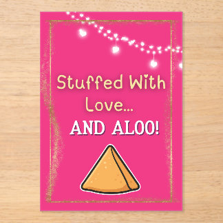 Desi Indian Pakistani Wedding Mehndi Food Sign Acryl Uitnodigingen