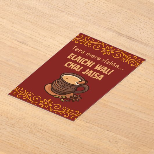 Desi Indiase Pakistaanse bruiloft Mehndi Voedsel T Acryl Uitnodigingen (Laagn)