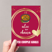 Desi Indiase Pakistaanse bruiloft Mehndi Voedsel T Acryl Uitnodigingen (Insitu (Draagbaar))