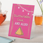 Desi Indiase Pakistaanse bruiloft Mehndi Voedsel T Reclamebord Met Voetstuk (Insitu)