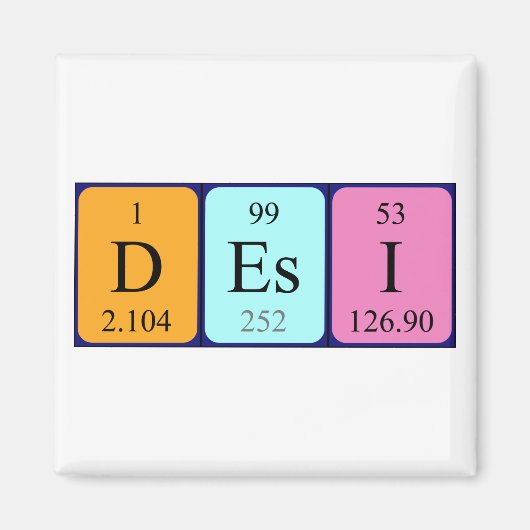 Desi periodieke tabelnaam magneet (Voorkant)