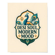 Desi Soul Modern Mood Indische Pauw Poster