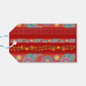 Desi Wedding Style Deep Red Design Cadeaulabel (Achterkant Horizontaal)