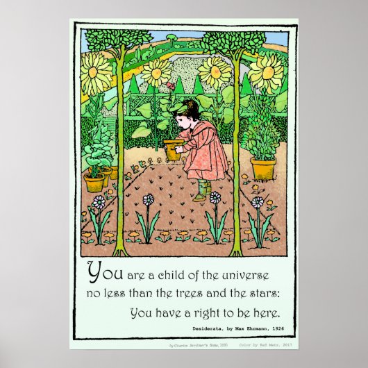 Desiderata ~ 1895 Illustration Poster (Voorkant)