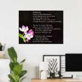 DESIDERATA affiche des fleurs cosmiques (Bureau à domicile)