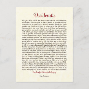 Desiderata-ansichtkaart Briefkaart