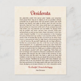 Desiderata ansichtkaart | Desiderata Mini Kunst Briefkaart